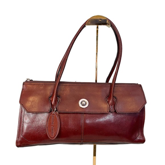 Pelle Studio Handbags - PELLE STUDIO Women's Brown Leather Rectangle Hand Carry Satchel Shoulder Bag